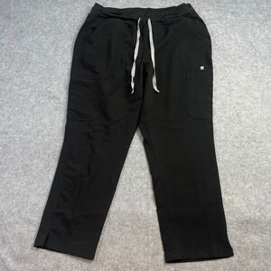 Figs Technical Collection Womens Pants XL Black YOLA High Waisted Cargo Scrubs